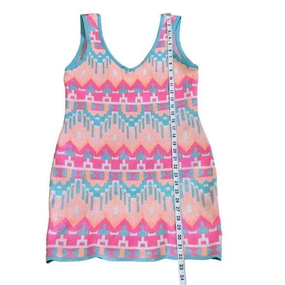 2B by bebe Multicolored Knit Sleeveless Bodycon Dress LARGE - Picture 11 of 14